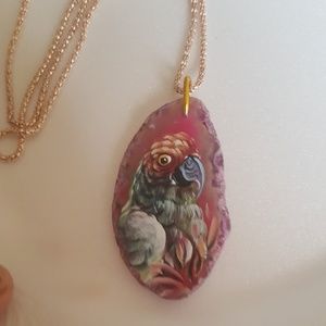 Painted agate necklace